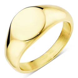 vanntett oval ring i forgylt stål