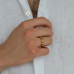 vanntett ring i forgylt stål