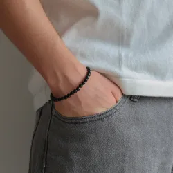 vanntett onyks armbånd i stål