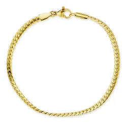vanntett armbånd i forgylt stål  x 3 mm 