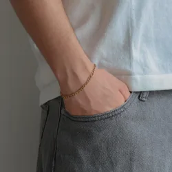 vanntett armbånd i forgylt stål  x 4,0 mm 