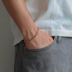 vanntett armbånd i forgylt stål  x 7,0 mm 