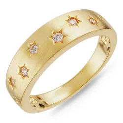 zirkon ring i forgylt sølv