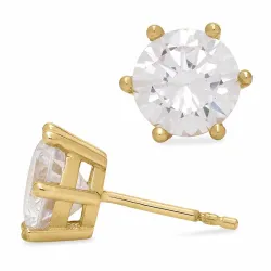 8-8,5 mm zirkon ørestikker i forgylt sølv