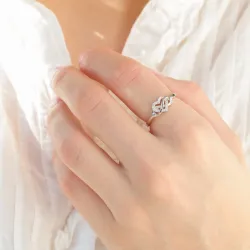 hjerte zirkon ring i sølv