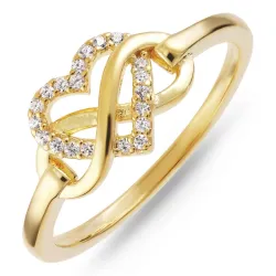 kolleksjonsprøve hjerte ring i forgylt sølv