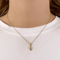 infinity hjerte zirkon anheng i forgylt sølv