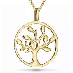 livets tre halskjede i forgylt sølv med anheng i forgylt sølv