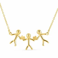 familie anheng med halskjede i forgylt sølv