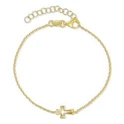 kors armbånd i forgylt sølv