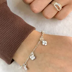 barnearmbånd i sølv med blomsteranheng i sølv - Little Ones