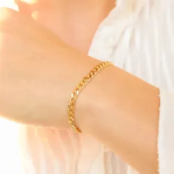 panserarmbånd i forgylt sølv 18,5 cm x 4,3 mm