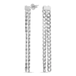 lange panzer øredobber i sølv