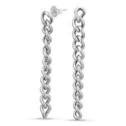 lange panzer øredobber i sølv