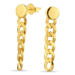 lange panzer øredobber i forgylt sølv