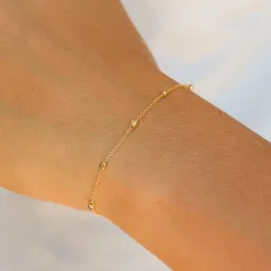 kulekjedearmbånd i forgylt sølv 17 plus 3 cm x 2,1 mm