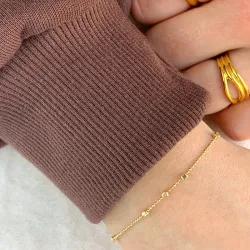 kulekjedearmbånd i forgylt sølv 17 plus 3 cm x 2,1 mm