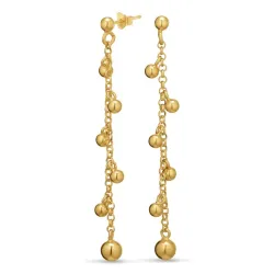 lange kjedeøreringer i forgylt sølv