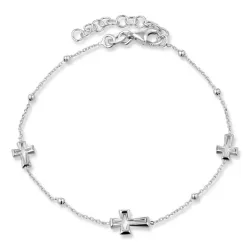 kors armbånd i sølv med anheng i sølv