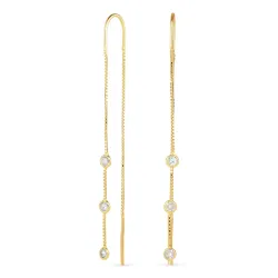 lange kjedeøreringer i forgylt sølv