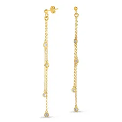 lange kjedeøreringer i forgylt sølv