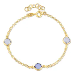 rund armbånd i forgylt sølv med anheng i forgylt sølv