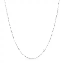 rund hvit perle halskjede i sølv 40 cm plus 5 cm x 2,7 mm