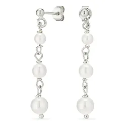 lange kjedeøreringer i sølv