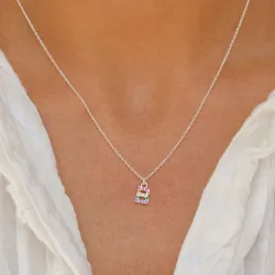 bokstav b multifarget zirkon halskjede i sølv - My Letter