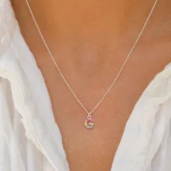 bokstav g multifarget zirkon halskjede i sølv - My Letter