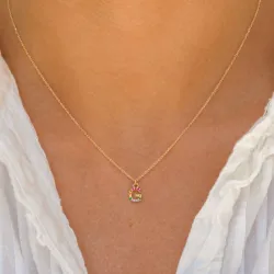 bokstav g multifarget zirkon halskjede i forgylt sølv - My Letter