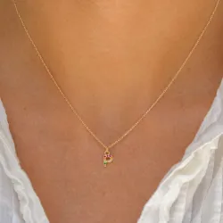 bokstav p multifarget zirkon halskjede i forgylt sølv - My Letter