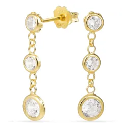 hvit kjedeøreringer i forgylt sølv