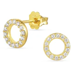 runde hvit ørestikker i forgylt sølv