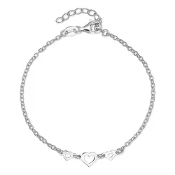 hjerte armbånd i sølv