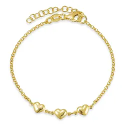 hjerte ankelkjede i forgylt sølv