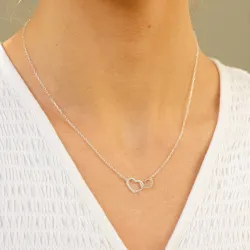 hjerte halskjede i sølv