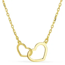 hjerte halskjede i forgylt sølv