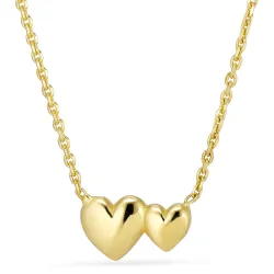 hjerte halskjede i forgylt sølv