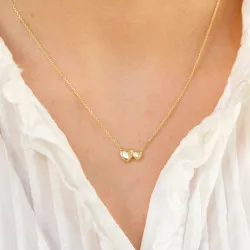 hjerte halskjede i forgylt sølv