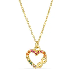 hjerte halskjede i forgylt sølv