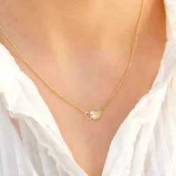 hjerte halskjede i forgylt sølv