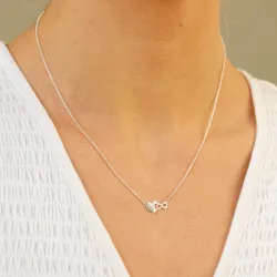 hjerte infinity halskjede i sølv