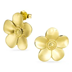 blomst øredobber i forgylt sølv