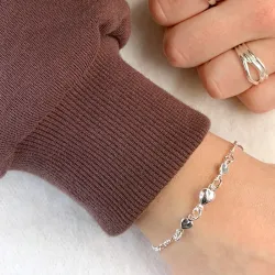 hjerte armbånd i sølv