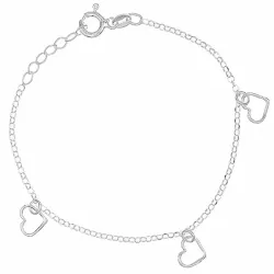 hjerte armbånd i sølv
