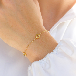 blomst armbånd i forgylt sølv