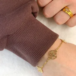 rundt livets tre armbånd i forgylt sølv med anheng i forgylt sølv