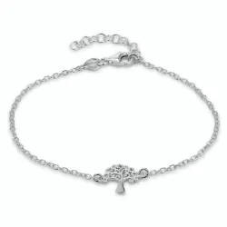 livets tre armbånd i rodinert sølv med anheng i rodinert sølv