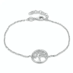 livets tre armbånd i rodinert sølv med anheng i rodinert sølv